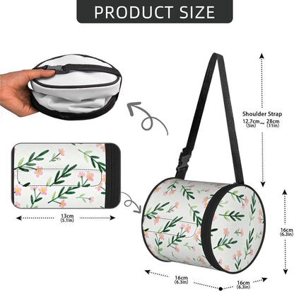Round Tissue Holder Bag Car Hanging Tissue Boxes Cover with Adjustable Strap Foldable Roll Storage Bags with Zipper Tissues Case Organizer for Home Decor Toilet Office(Spring Pink Flower)