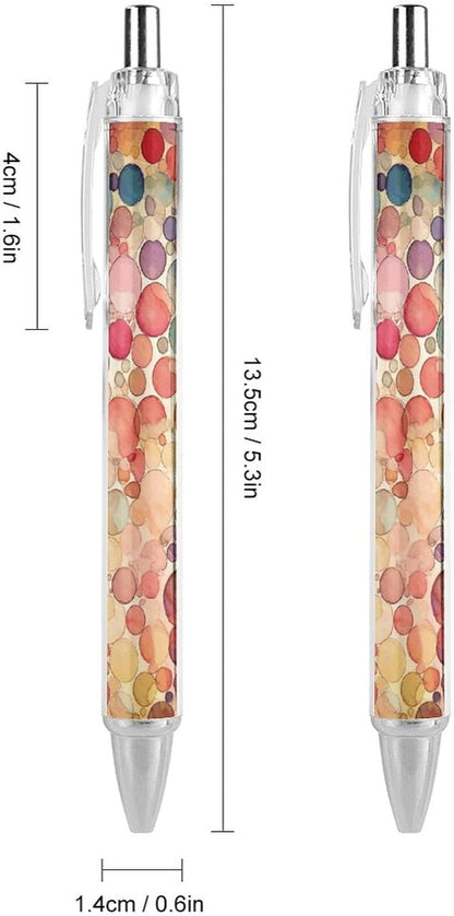Light Beige And Peach Ball Point Pen Retractable Black Ink Ballpoint Pens with Super Soft Grip Medium Point Office Pens 2 PCS