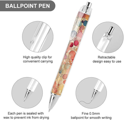 Light Beige And Peach Ball Point Pen Retractable Black Ink Ballpoint Pens with Super Soft Grip Medium Point Office Pens 2 PCS