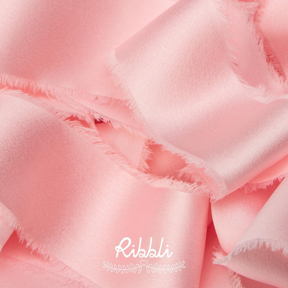 Light Pink Silk Satin Ribbon 1.5 Inch x 30 Yard Handmade Frayed Chiffon Pink Ribbon for Gift Wrapping Wedding Invitations Bridal Bouquets Home Decor