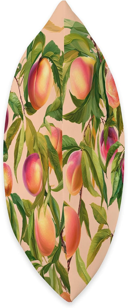 Watercolor Peaches Fruit Pattern Botanical Spring Boho Throw Pillow