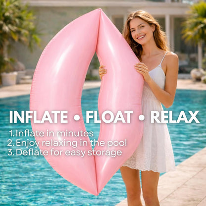 43.3 x 31.5 Inch Swimming Giant Pink Lips Pool Float Inflatable (1 PCS/2 PCS)
