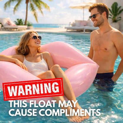43.3 x 31.5 Inch Swimming Giant Pink Lips Pool Float Inflatable (1 PCS/2 PCS)