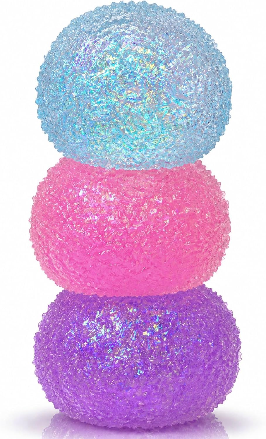3Pcs Textured Stress Balls, Sensory Fidget Toys for Anxiety Relief