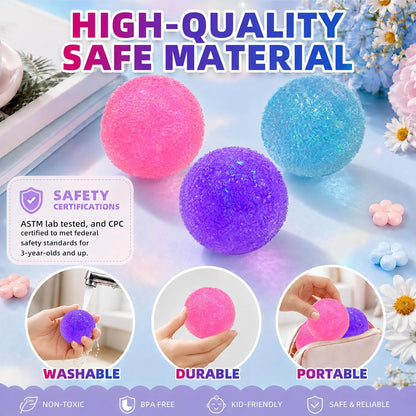3Pcs Textured Stress Balls, Sensory Fidget Toys for Anxiety Relief