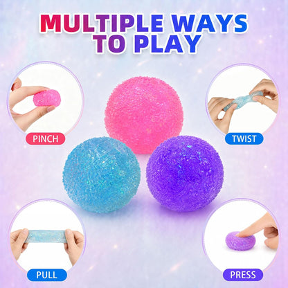 3Pcs Textured Stress Balls, Sensory Fidget Toys for Anxiety Relief