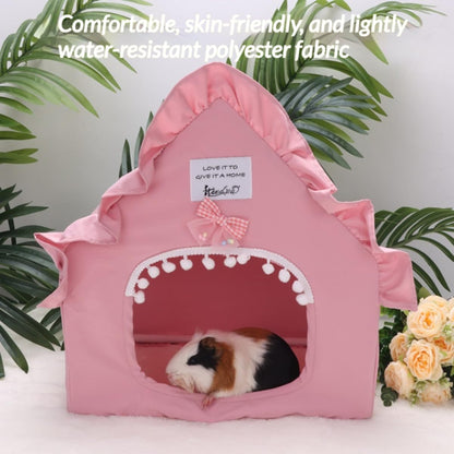 Washable Small Pet Bed Tent House Hideout for Guinea Pig Rabbit (Pink)