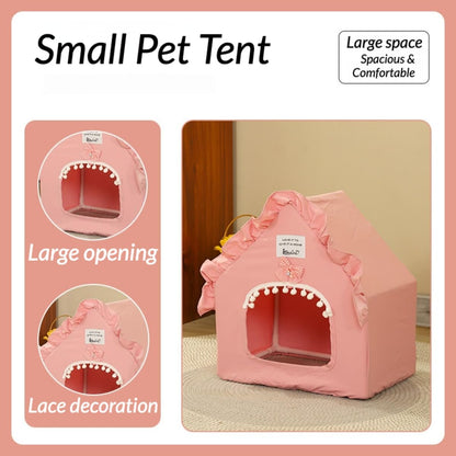 Washable Small Pet Bed Tent House Hideout for Guinea Pig Rabbit (Pink)