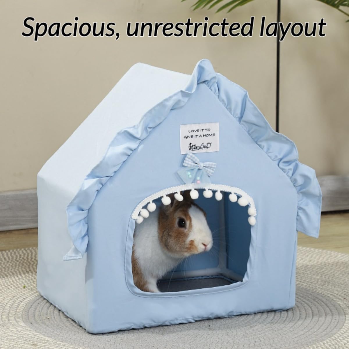 Washable Small Pet Bed Tent House Hideout for Guinea Pig Rabbit (Pink)