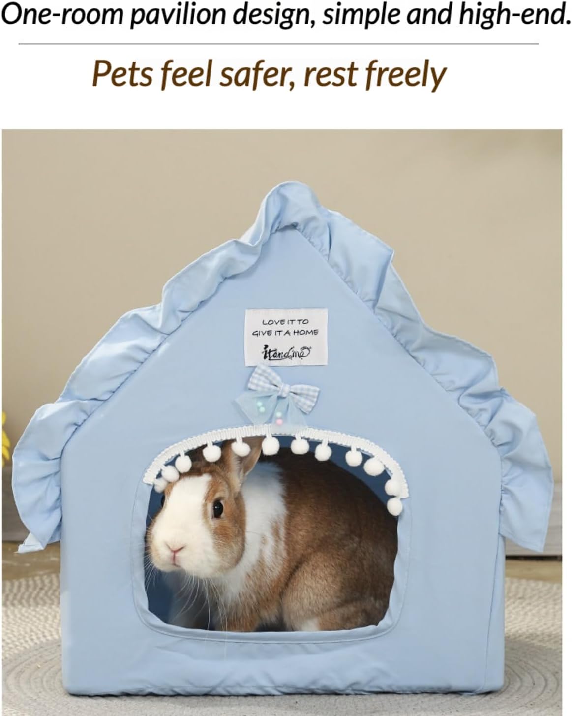 Washable Small Pet Bed Tent House Hideout for Guinea Pig Rabbit (Pink)