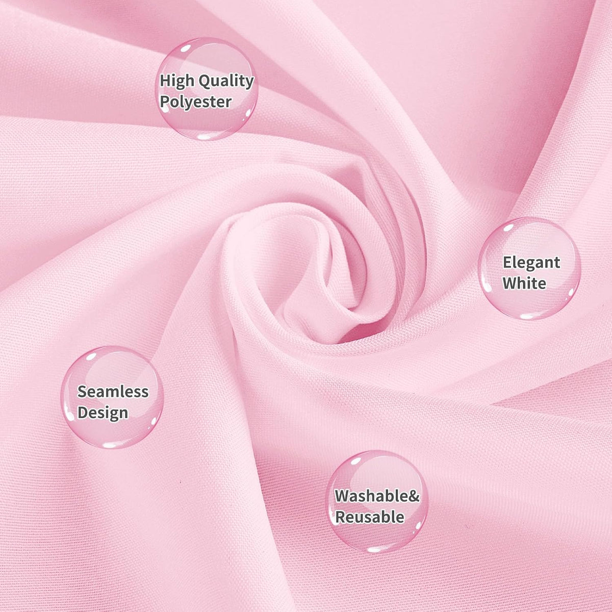 10 Pack Pink Tablecloth 60 x 102 Inch Light Pink Tablecloth for 6 Foot Rectangle Tables Pink Table Cloth Washable Polyester Fabric Table Cloths for Parties Wedding Banquet Christmas