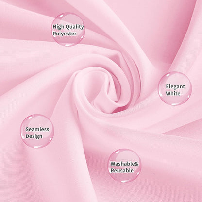 10 Pack Pink Tablecloth 60 x 102 Inch Light Pink Tablecloth for 6 Foot Rectangle Tables Pink Table Cloth Washable Polyester Fabric Table Cloths for Parties Wedding Banquet Christmas