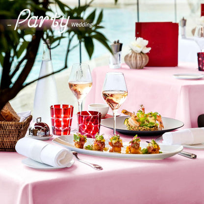 10 Pack Pink Tablecloth 60 x 102 Inch Light Pink Tablecloth for 6 Foot Rectangle Tables Pink Table Cloth Washable Polyester Fabric Table Cloths for Parties Wedding Banquet Christmas