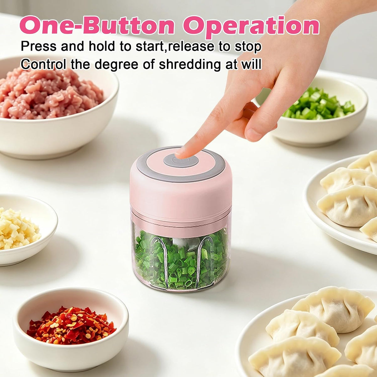 Electric Garlic Mincer, 250ML Small Onion Chopper USB