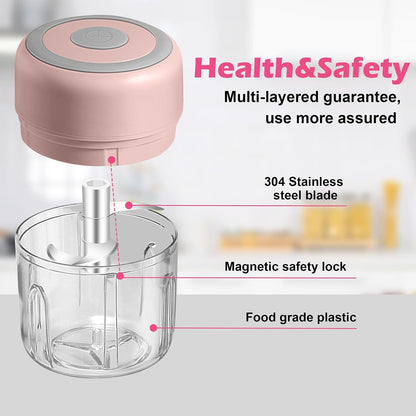 Electric Garlic Mincer, 250ML Small Onion Chopper USB
