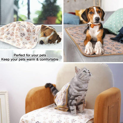 3 Pack Fleece Pet Blankets Warm Bed Throw for Dogs & Cats 23x15in