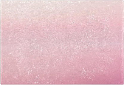 Minimalist Pink Plush Rectangle Bath Rug, Soft Absorbent Fluffy Bathroom Mat with Non Slip TPR Backing for Shower Sink Floor, 16 x 24 in