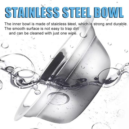 Double Cat Food Bowl -Stainless Steel Bowls with Easy-to-Clean Detachable Design, Non-Slip Base, Pet Feeder for Kittens and Medium Cats (Pink)