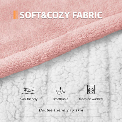 Heated Blanket 50x60”, 3 Hours Auto-Off Electric Blanket, Pink