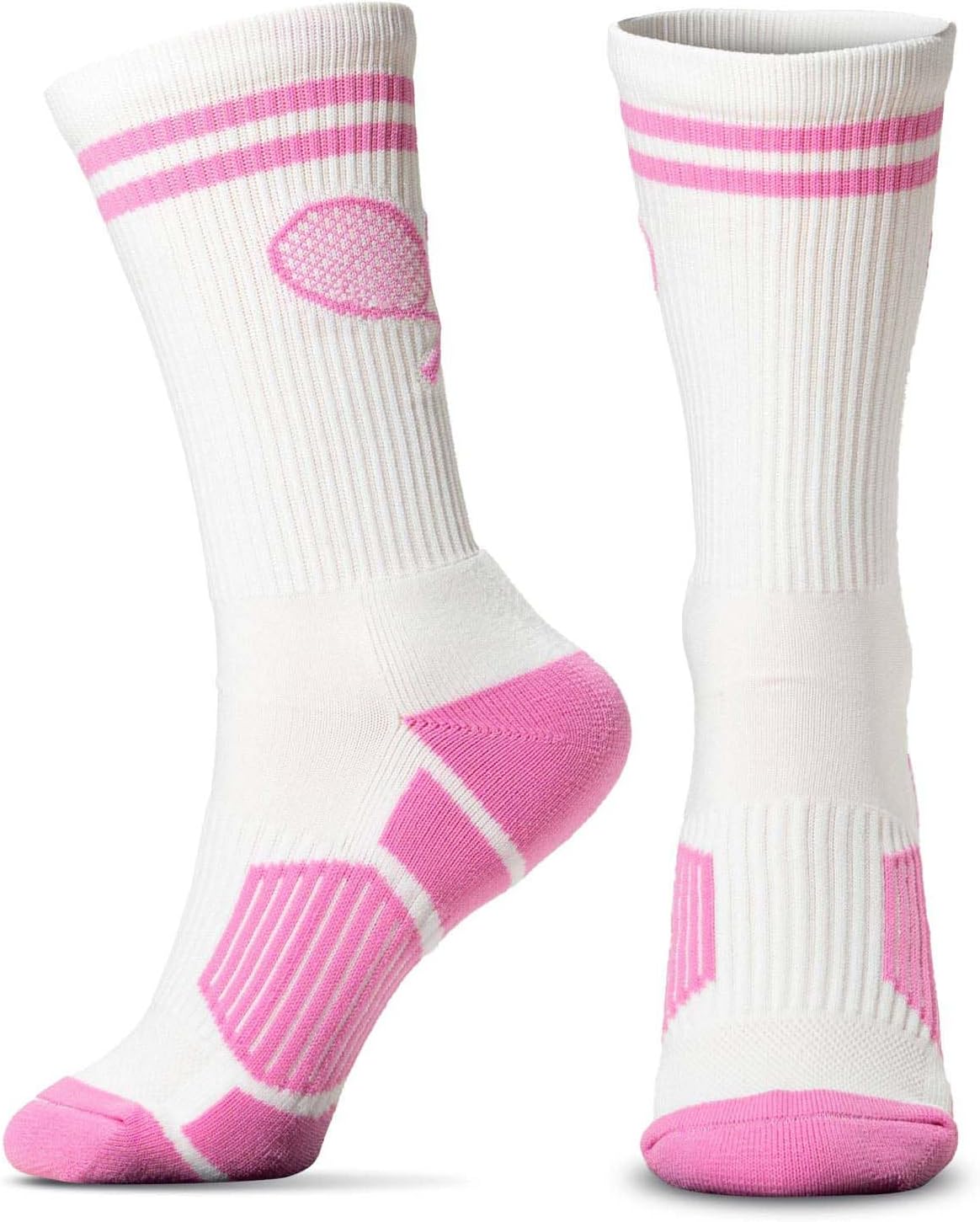 Tennis Socks - Cushioned Mid-Calf Crew - Crossed Racquets