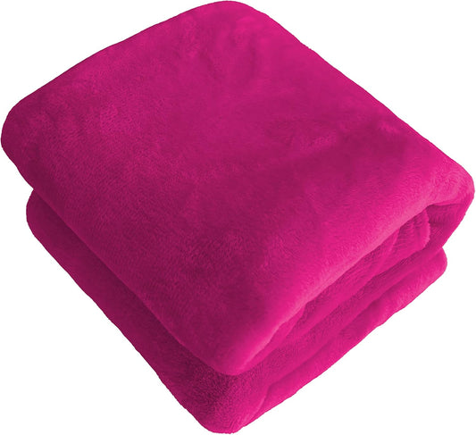 iMaylex Soft Puppy Flannel Fleece Blanket for Pet Dog Cat, Plush Microfiber, Cozy and Lightweight, Fuchsia, Pet, 27 x 39 inch (70 x 100 cm)