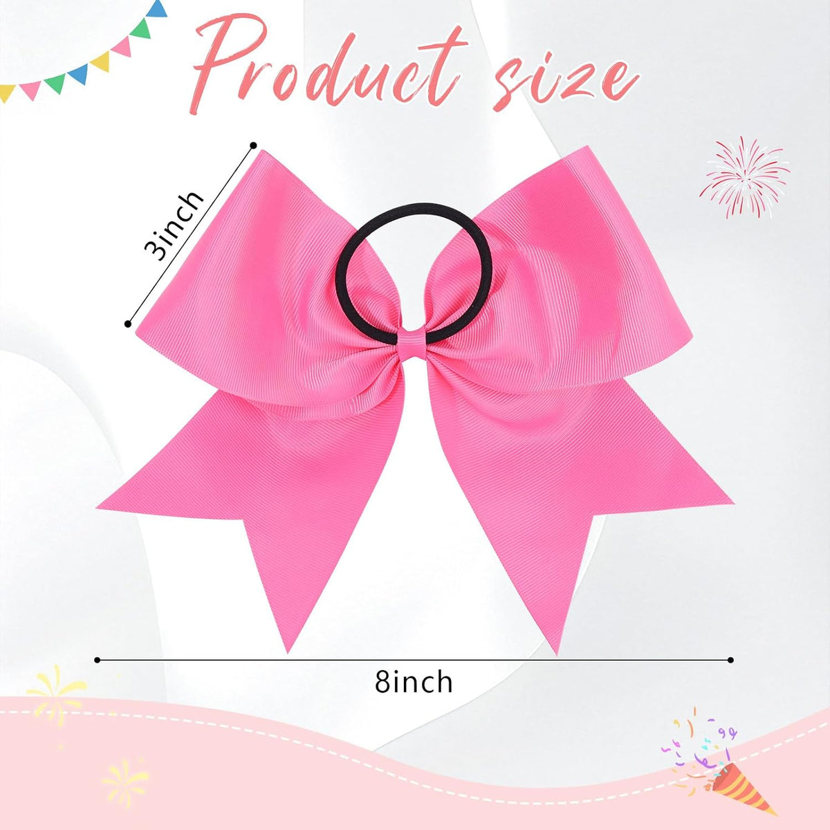 Pink Cheer Bows for Cheerleaders, Cheerleading Hair Bows for Girls