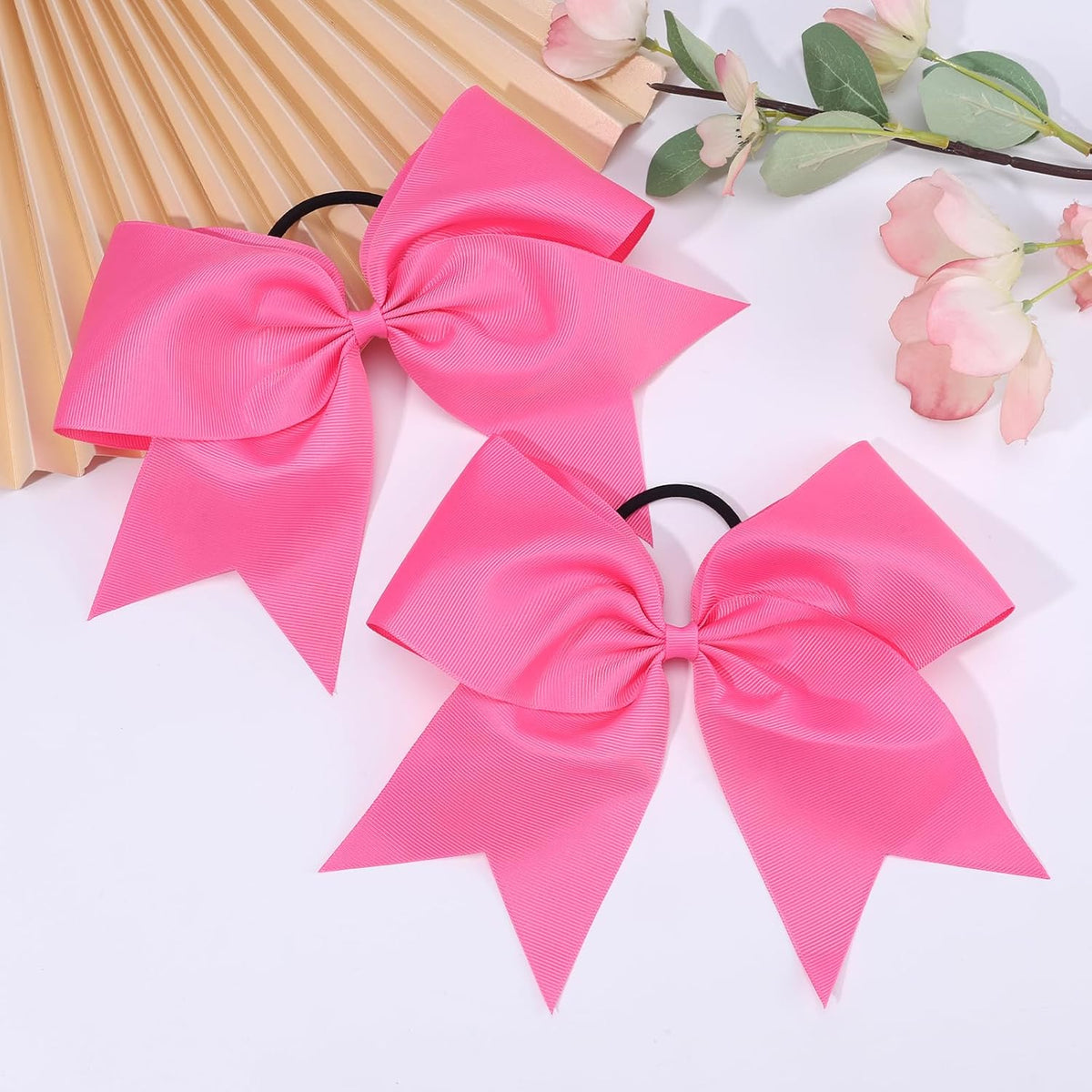Pink Cheer Bows for Cheerleaders, Cheerleading Hair Bows for Girls
