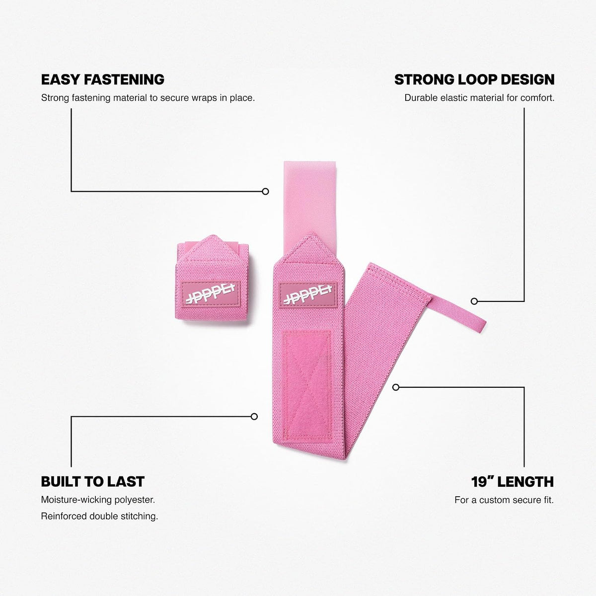Wrist Wraps for Weightlifting – 19" Lifting Wrist Support with Thumb Loop for Bench Press, Powerlifting, and Gym Workouts for Men & Women | Premium Fitness Gear