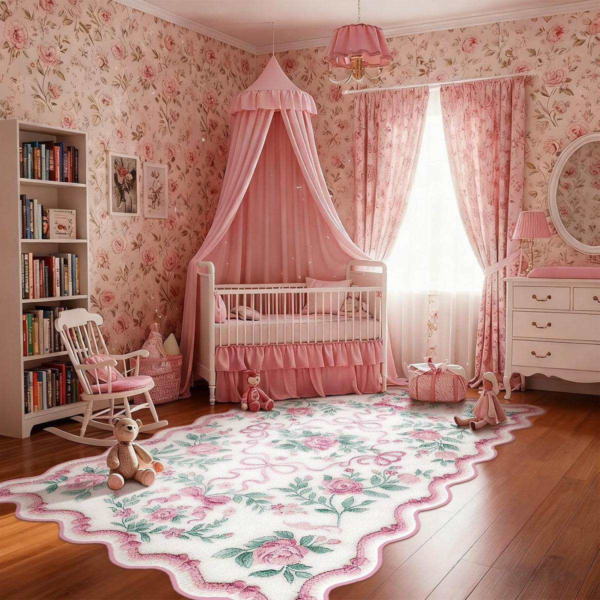 Boho Area Rugs Cute Sweet Throw Rugs, Vintage Bow