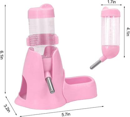 3 in 1 Pet Automatic Water Dispenser PP Water Bottle No Drip Small Pet Water Bottle for Dwarf Hamster Mouse Rat Hedgehog (Pink)