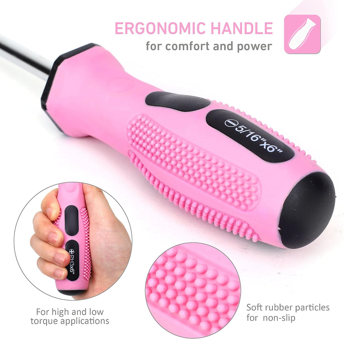 12-Piece Pink Magnetic Screwdrivers Set with Storage Bag