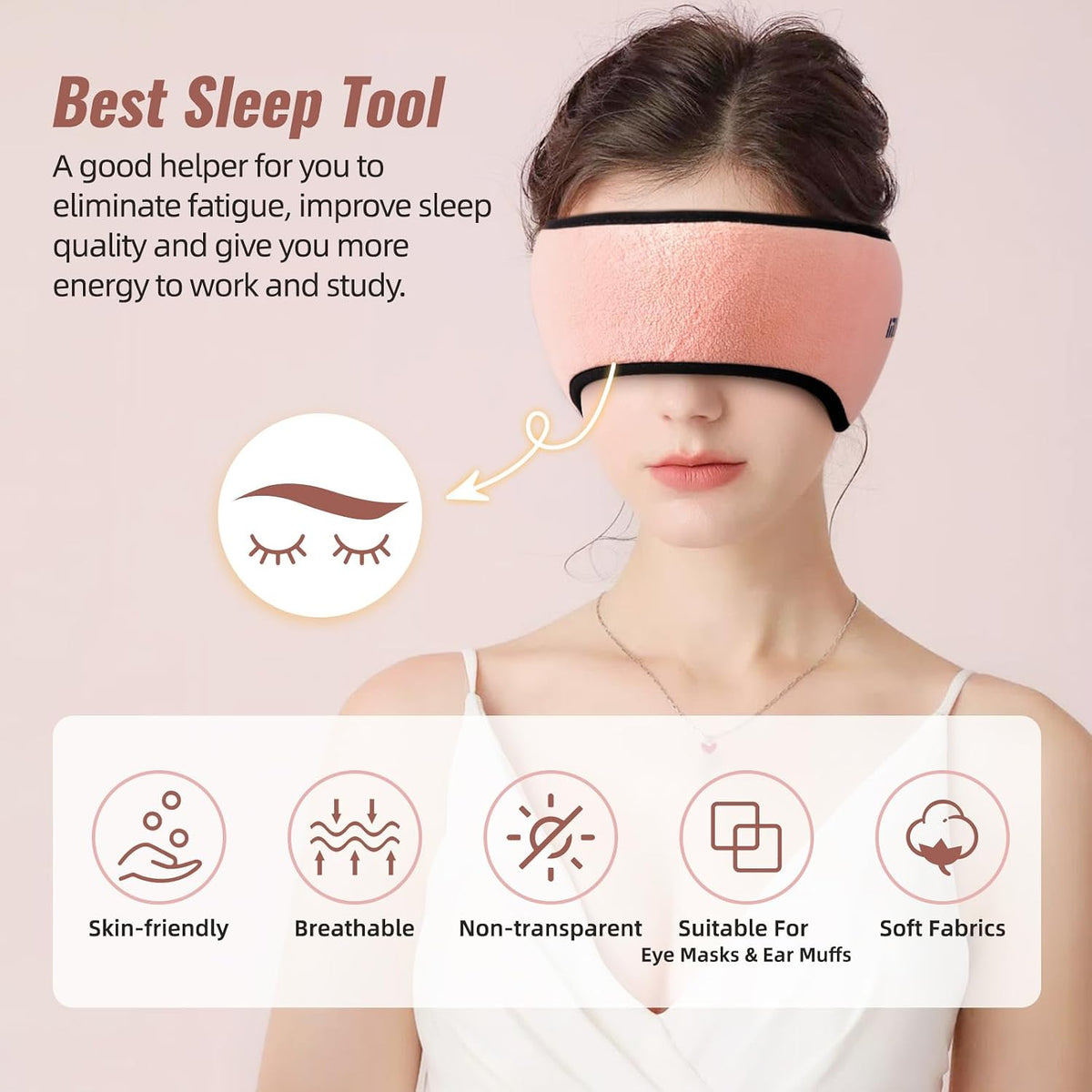 Sleep Mask & Earmuffs for Sleep - 2 in 1 Ear & Eye Mask with Ear Plugs