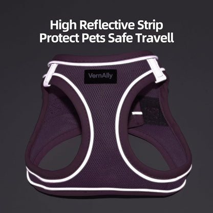 Sparkly Dog Harness Small Sized and Leash Set for Small Dogs Cats,Pink XS Puppy Harness, Step in Soft Dog Reflective Vest, Breathable Mesh Pet Harness. (Pink, XS)