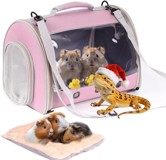Lizard Travel Carrier Backpack,Guinea Pig Backpack Carrier,Space Capsule Clear Bubble Window Astronaut Reptile Carrier Backpack for Bearded Dragon,Hamster,Sugar Glider,Bunny