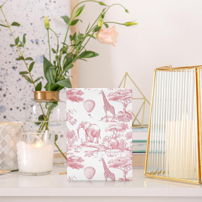 Pink and White Wrapping Paper -Mini Roll- 17 In x 32.8 Ft Jungle Animal Gift Wrap Paper for Holiday Birthday Baby Shower Party Wrapping Supplies