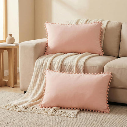 Pink Pillow Cases King Size Boho Pillowcases Set of 2 100% Soft Washed Microfiber Girls Pink Pillow Case Cover 20x36 Inches Peach Pillow Shams for Bedroom Decor