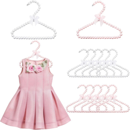 10 Pieces Small Pearl Hangers, 8 Inch Pink White