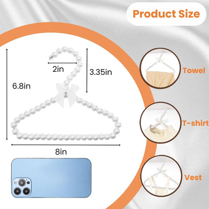 10 Pieces Small Pearl Hangers, 8 Inch Pink White