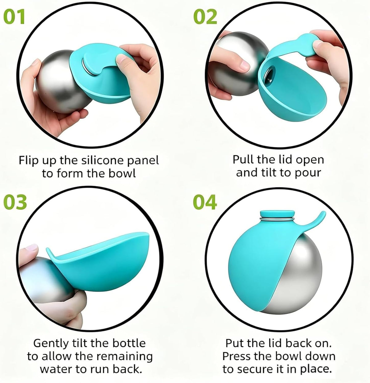 Clawly Dog Water,2 in 1 Portable Dog Water Bottle 10 Oz,Leak-Proof Design with Carabiner and Silicone Foldable Bowl,Portable Small Dog Water Bottle for Outdoor Hiking Walking (Pink)