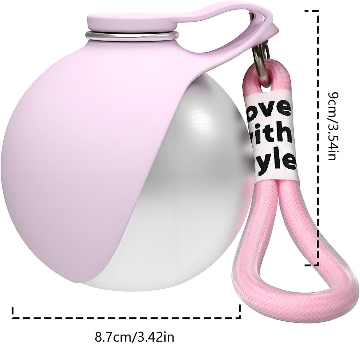 Clawly Dog Water,2 in 1 Portable Dog Water Bottle 10 Oz,Leak-Proof Design with Carabiner and Silicone Foldable Bowl,Portable Small Dog Water Bottle for Outdoor Hiking Walking (Pink)