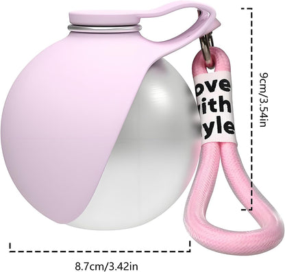 Clawly Dog Water,2 in 1 Portable Dog Water Bottle 10 Oz,Leak-Proof Design with Carabiner and Silicone Foldable Bowl,Portable Small Dog Water Bottle for Outdoor Hiking Walking (Pink)