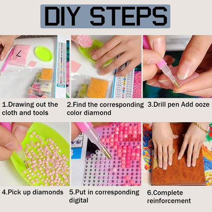 DIY Pink House Diamond Painting Kits, Diamond Painting Embroidery Round Rhinestone Adult Creative Art for Home Decor Room Decor Fun Gift 8X12 inch