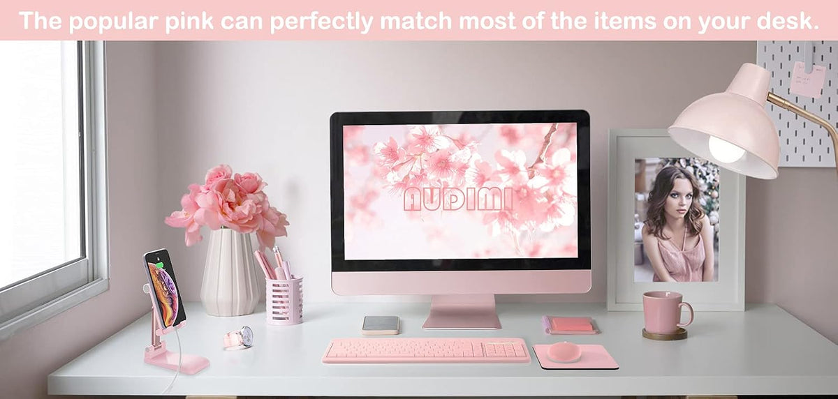 Small Mouse Pad 6 x 8 Inch, Mini Mouse Pad Thick for Laptop Wireless Mouse Home Office Travel, Portable & Washable (Pink)