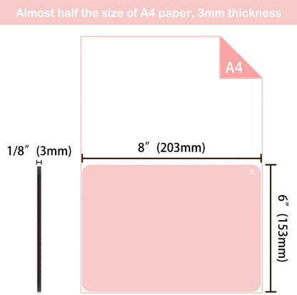 Small Mouse Pad 6 x 8 Inch, Mini Mouse Pad Thick for Laptop Wireless Mouse Home Office Travel, Portable & Washable (Pink)