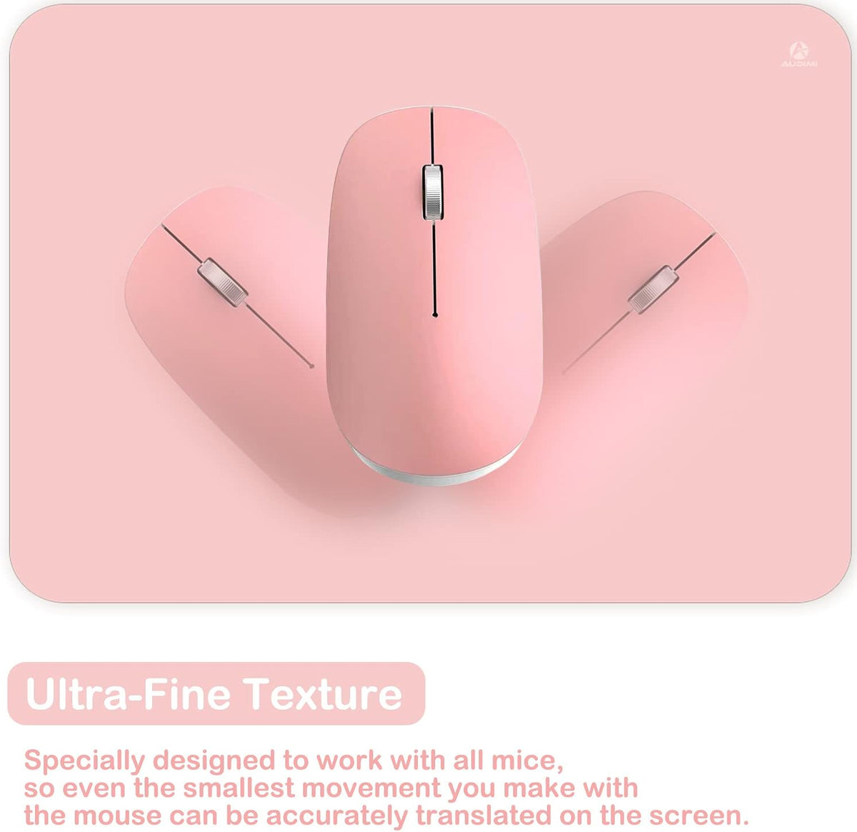 Small Mouse Pad 6 x 8 Inch, Mini Mouse Pad Thick for Laptop Wireless Mouse Home Office Travel, Portable & Washable (Pink)