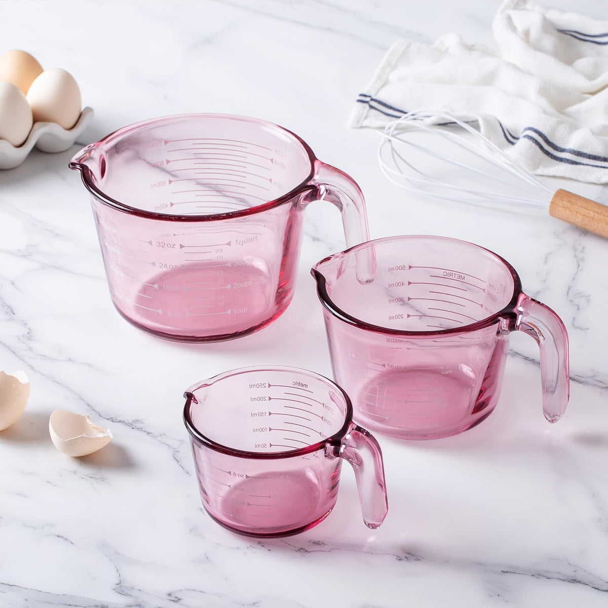 Glass Measuring Cups - Ideal for Cooking and Baking, Purple