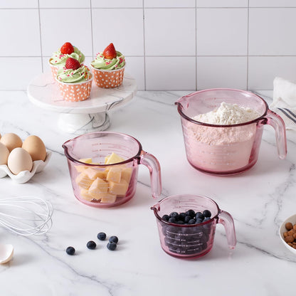 Glass Measuring Cups - Ideal for Cooking and Baking, Purple