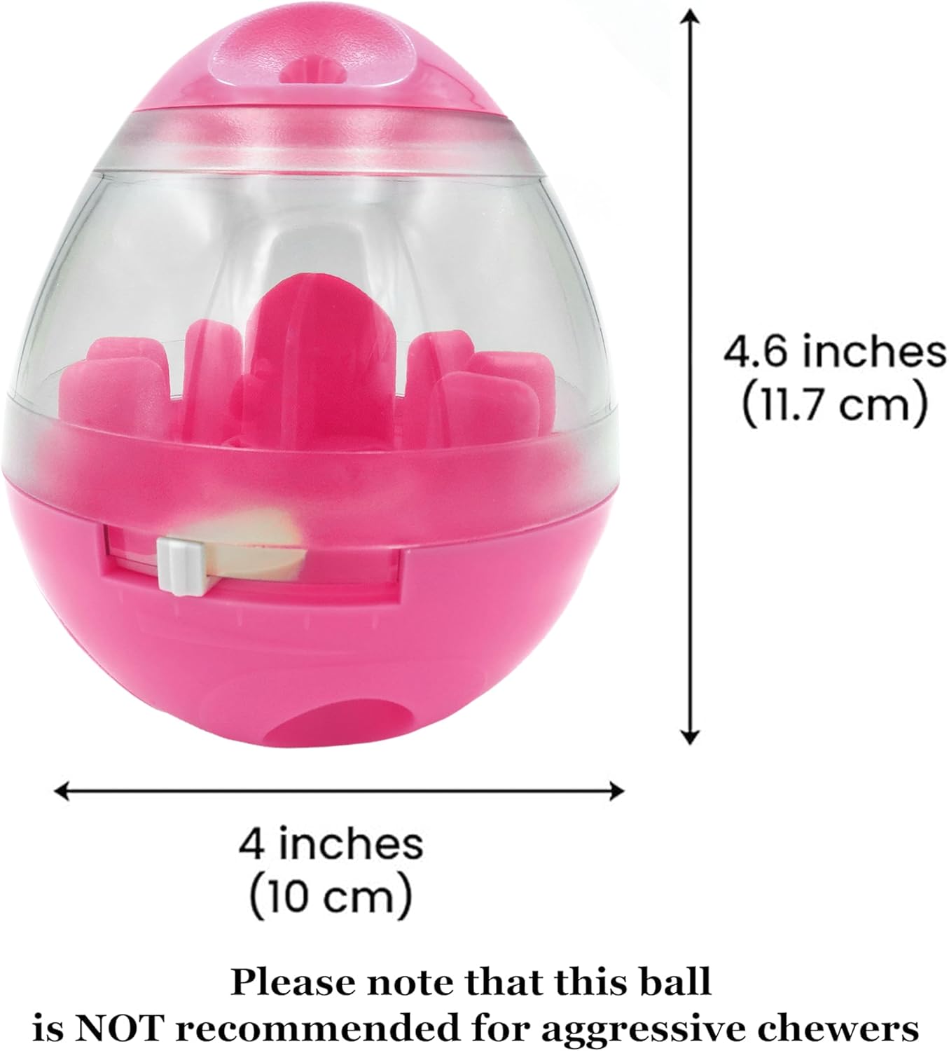 Puppy, Small Dog Breeds, and Pocket Pet Treat Ball, Boredom Buster Ends Naughty Chewing and Bloat, Encourages Exercise, Interactive Puzzle Feeder Ideal for Rabbits, Rats, and Hamsters, 4.6”