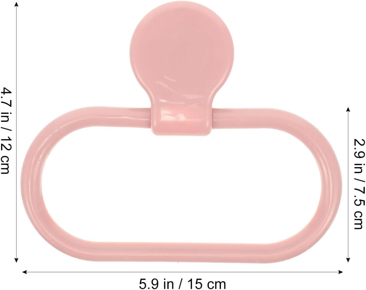 Pink Adhesive Towel Ring, No Drill Hand Towel Holder