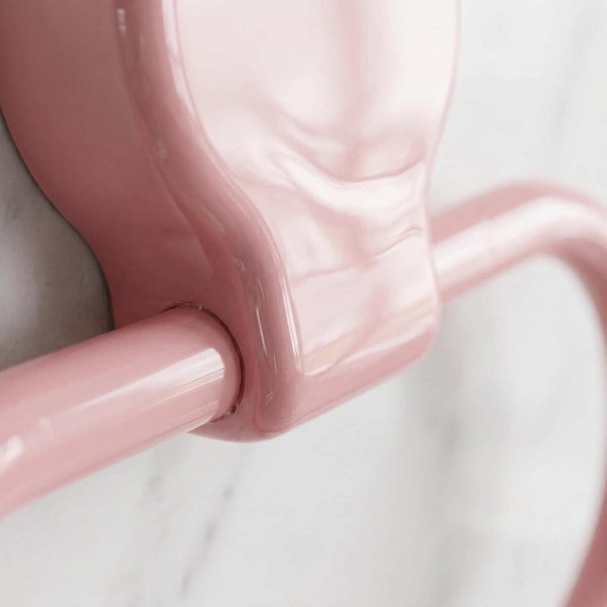 Pink Adhesive Towel Ring, No Drill Hand Towel Holder